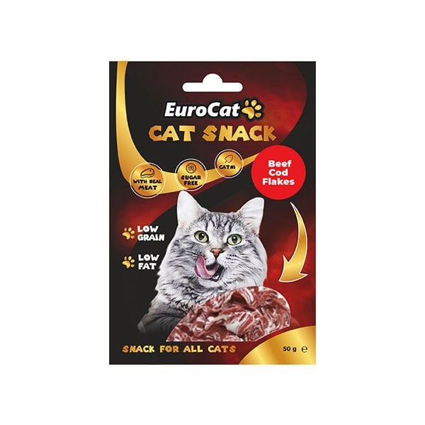 Euro Cat Cat Snack Düşük Tahıllı Dana Etli Catnipli Kedi Ödül Maması 50 Gr