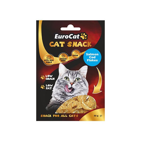 Euro Cat Cat Snack Düşük Tahıllı Somonlu Catnipli Kedi Ödül Maması 50 Gr