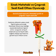 PetzzCats Sinek Matatabi ve Çıngırak Sesli Kedi Oltası Oyuncağı Beyaz 42 Cm