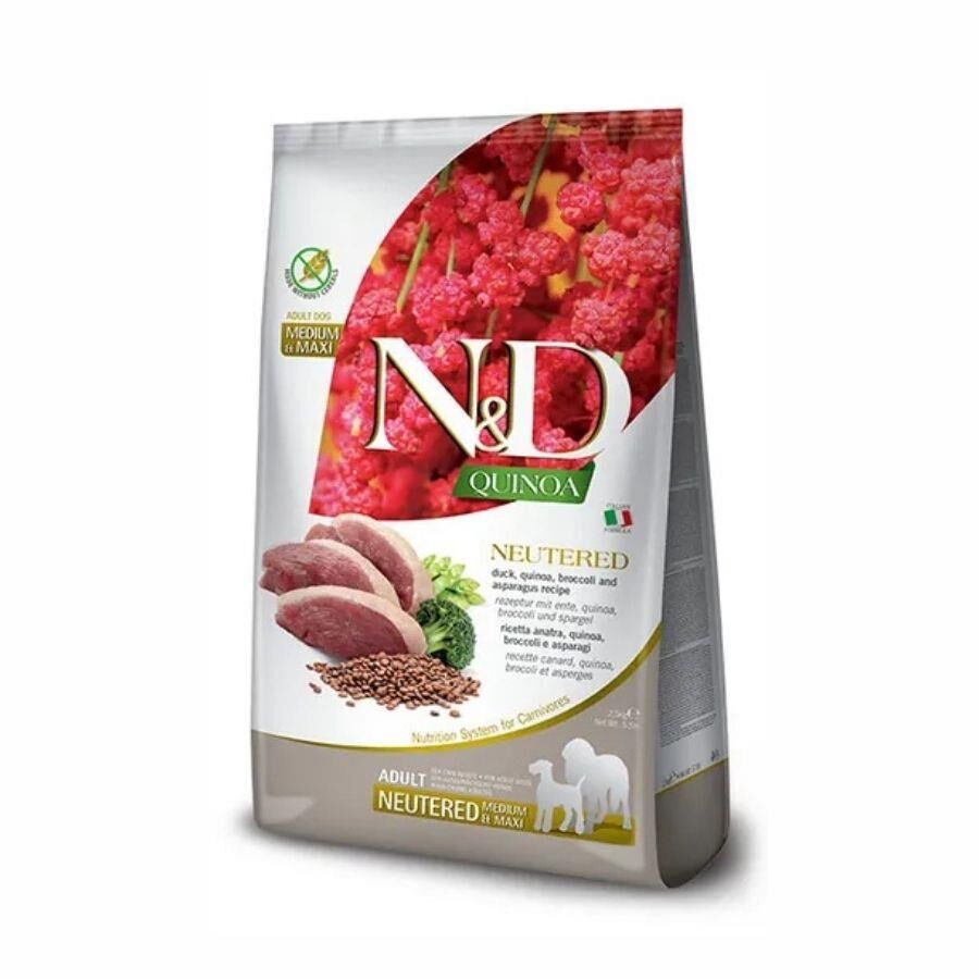 N&D Quinoa İdrar Yolları Destekleyici Ördek Brokoli ve Kinoalı Kısırlaştırılmış Orta ve Büyük Irk Yetişkin Köpek Maması 12 Kg