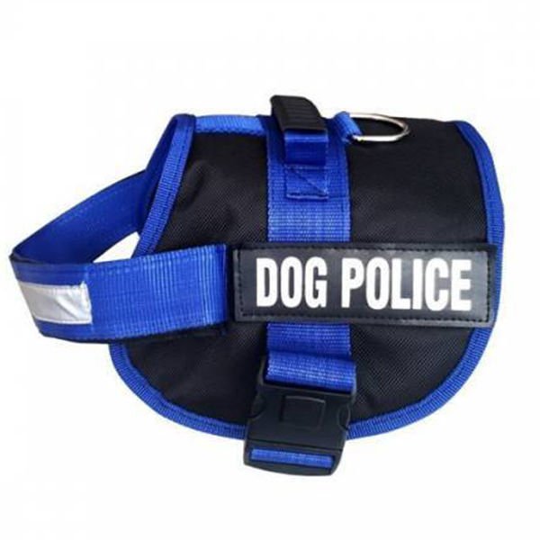 Dog Police Büyük  Köpek Göğüs Tasması Mavi