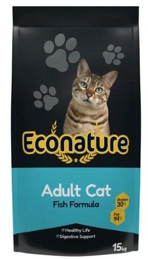 Econature Plus Balıklı Yetişkin Kedi Maması 13,5 kg + 1,5 kg Bonus Paket
