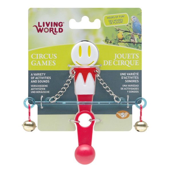 Living World Kuş Zilli Denge Çubuğu Oyuncağı Beyaz/Kırmızı