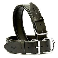Doggie Fırstclass Köpek Deri Boyun Tasması Large Siyah  4x57-65 Cm