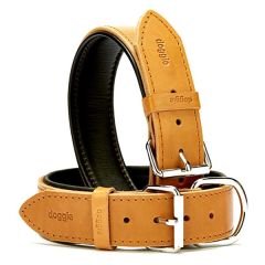 Doggie Fırstclass Köpek Deri Boyun Tasması Large Camel 4x57-65 Cm