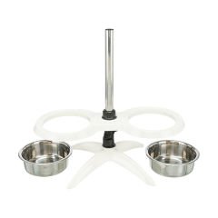 Trixie Köpek Ayaklı Mama ve Su Kabı Melamin Çelik Beyaz 2x2.4 Lt