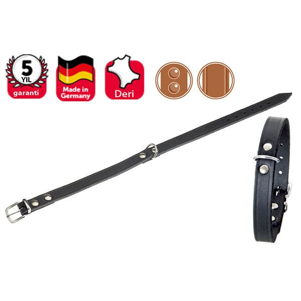 Karlie Deri Köpek Boyun Tasması Siyah 18 Mm 47 Cm