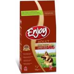 Enjoy Kuzulu ve Pirinçli Yetişkin Köpek Maması 15 Kg