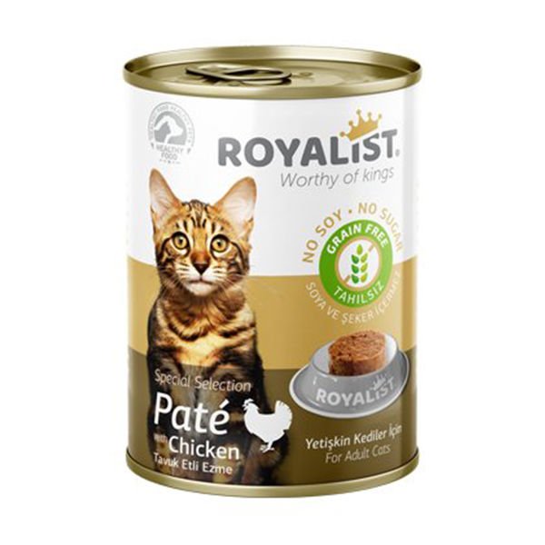 Royalist Tahılsız Tavuk Etli Ezme Yetişkin Konserve Kedi Maması 400 Gr