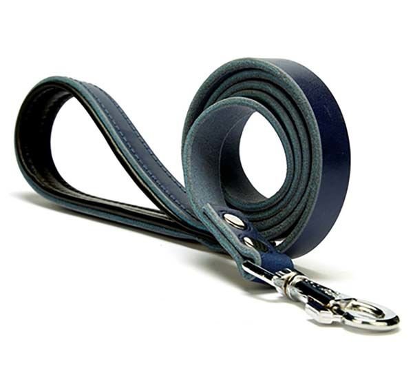 Doggie Fırstclass Köpek Deri Gezdirme Tasması  Medium Mavi 2x140 Cm