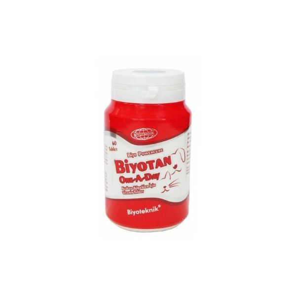 Biyoteknik Biyotan One A Day Deri ve Tüy Bakımı Destekleyici Kedi ve Köpekler için Vitamin Tablet 60 Adet
