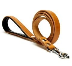 Doggie Fırstclass Köpek Deri Gezdirme Tasması  Medium Camel 2x140 Cm