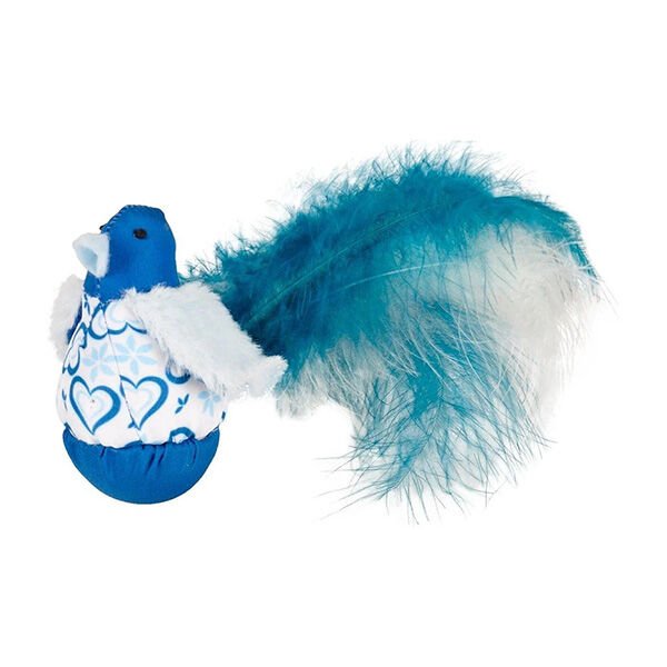 Flamingo Kedi Otlu Kuş Figürü Peluş Kedi Oyuncağı Buz Mavi