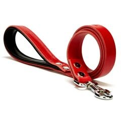 Doggie Fırstclass Köpek Deri Gezdirme Tasması  Medium Kırmızı 2,5x120 Cm