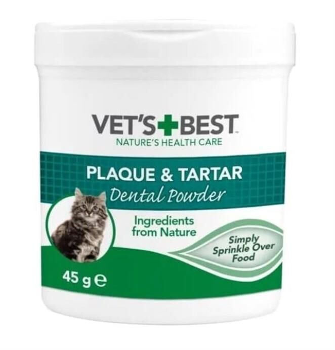 Vet's Best Kediler İçin Plak ve Tartar Ağız Bakım Tozu 45 gr