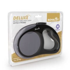 Royalist Deluxe Extra Strong Otomatik Köpek Gezdirme Tasması Gri Medium 5 Metre