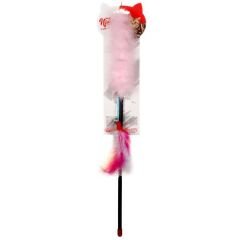 Natura Tüylü Peluş Kedi Olta Oyuncağı 45 Cm