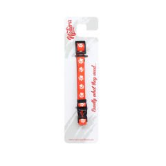 Natura Yetişkin Köpekler için Pati Desenli Boyun Tasması Kırmızı 20-30 Cm