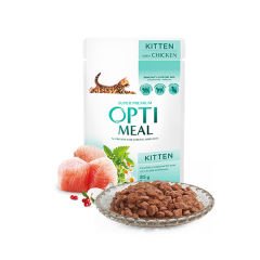 Optimeal Parça Etli Soslu Tavuklu Konserve Yavru Kedi Maması 85 Gr