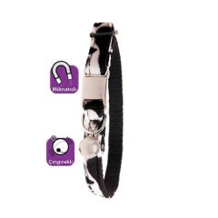 Karlie Mıknatıslı Kedi Boyun Tasması Beyaz/Siyah 30 Cm