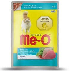 Meo Adult Jöle İçerisinde Tavuk ve Ton Balıklı Yetişkin Kedi Konservesi 80 Gr