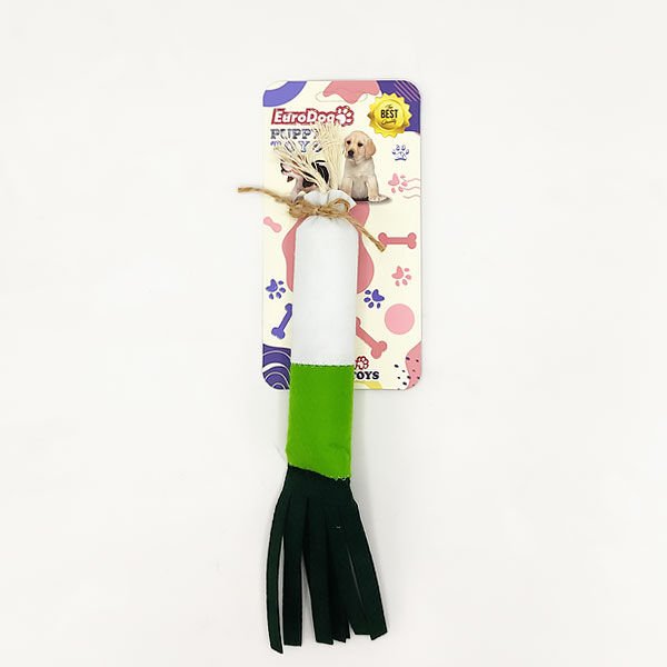Euro Dog Puppy Toys Peluş Pırasa Yavru Köpek Oyuncağı Beyaz/Siyah/Yeşil