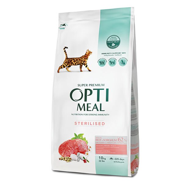 Optimeal Sterilised Dana Etli ve Sorgumlu Kısırlaştırılmış Kedi Maması 10 Kg