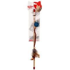 Natura Ptc-036 Deri Uçlu Top Kedi Olta Oyuncağı 40 Cm