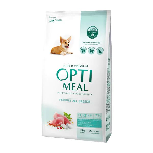 Optimeal Puppy Hindi Etli ve Pirinçli Yavru Köpek Maması 1.5 Kg