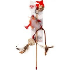 Natura Üç Uçlu Doğal Kedi Olta Oyuncağı 40 Cm