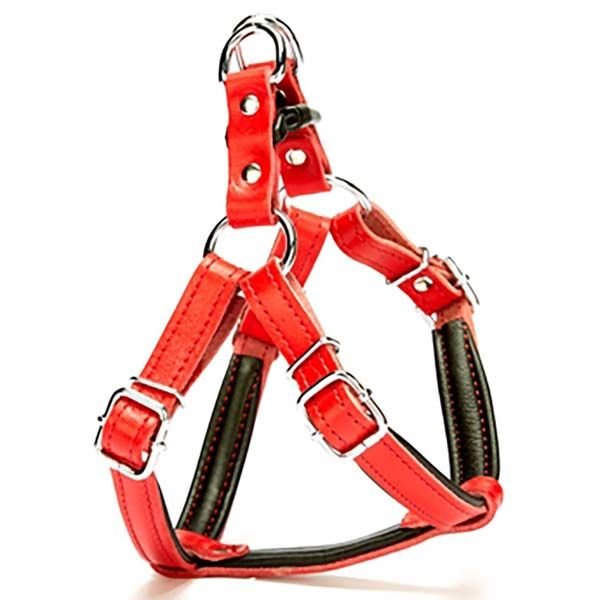 Doggie Fırstclass Deri Ronın Köpek Göğüs Tasması Small Kırmızı 1,5x40-45 Cm