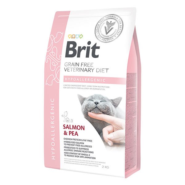 Brit Veterinary Diet Hypo-Allergenic Tahılsız Cilt Sağlığı Destekleyici Somonlu Yetişkin Kedi Maması 5 Kg