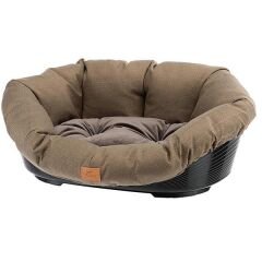 Ferplast Sofa 2 Minderli Plastik Köpek Yatağı Kahverengi 52x39x21 Cm