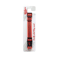 Natura Yetişkin Köpekler için Kemik Desenli Boyun Tasması Kırmızı 25-35 Cm