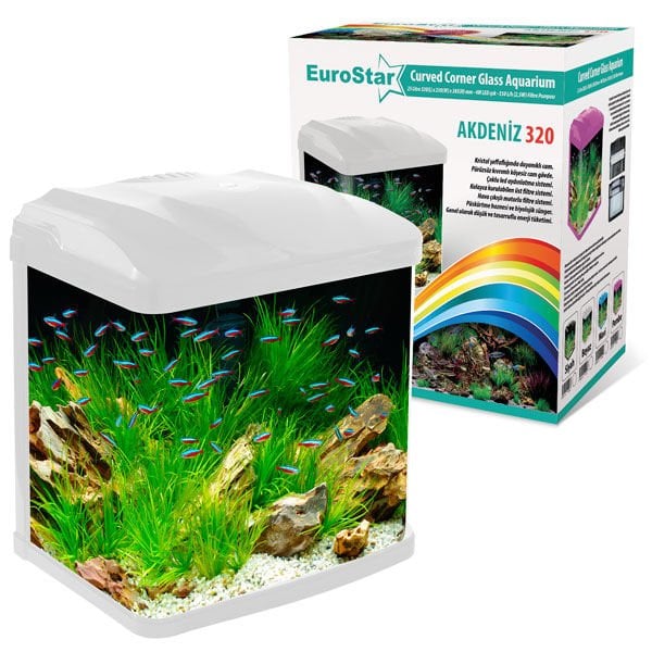 Euro Star Akdeniz Akvaryum Beyaz Led 4W 32x23x38.5 Cm