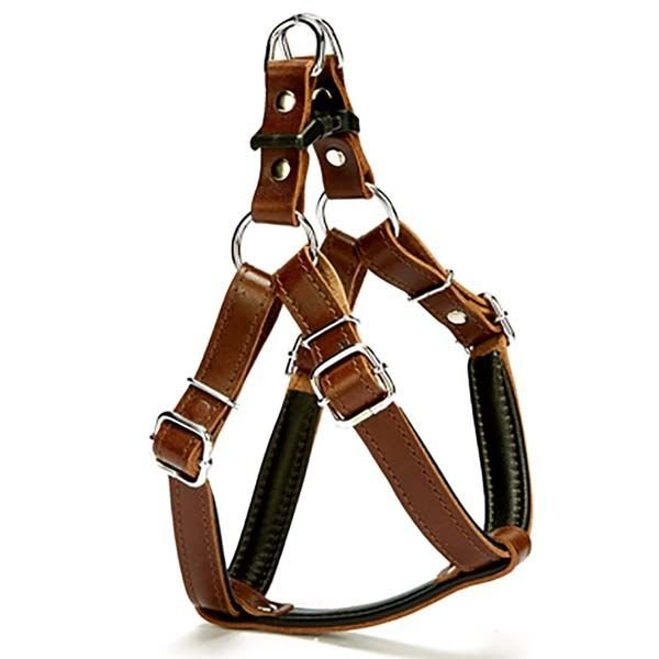 Doggie Fırstclass Deri Ronın Köpek Göğüs Tasması Medium Kahverengi 2x45-55 Cm