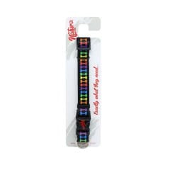 Natura Yetişkin Köpekler için Renkli Kemik Desenli Boyun Tasması Kırmızı 25-35 Cm