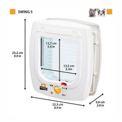 Ferplast Swing 5 Kedi ve Köpek Kapısı Kahverengi 13,5x13,7 cm