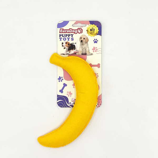 Euro Dog Puppy Toys Peluş Muz Yavru Köpek Oyuncağı Sarı