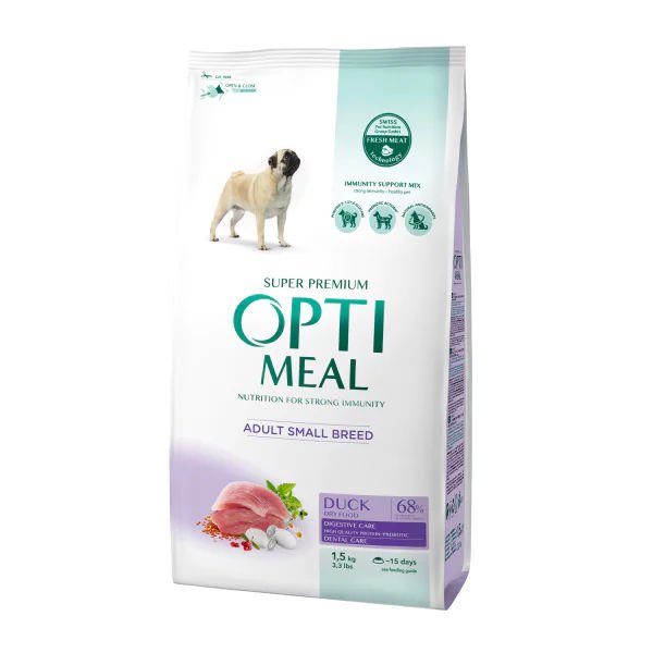 Optimeal Small Breed Ördekli Küçük Irk Yetişkin Köpek Maması 1.5 Kg