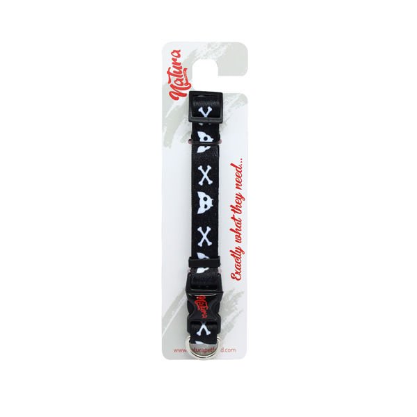 Natura Yetişkin Köpekler için Kuru Kafa Desenli Boyun Tasması Kırmızı 25-35 Cm