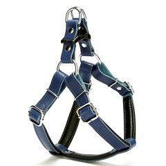 Doggie Fırstclass Deri Ronın Köpek Göğüs Tasması Medium Mavi 2x45-55 Cm