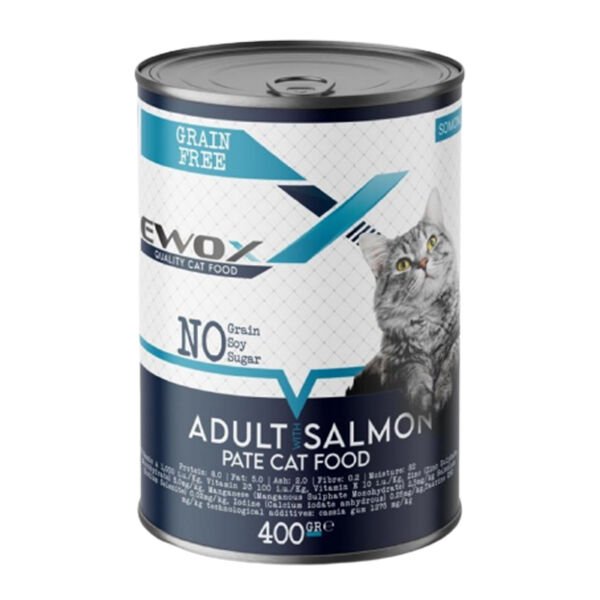 Ewox Tahılsız Somonlu Ezme Yetişkin Kedi Konservesi 400 Gr