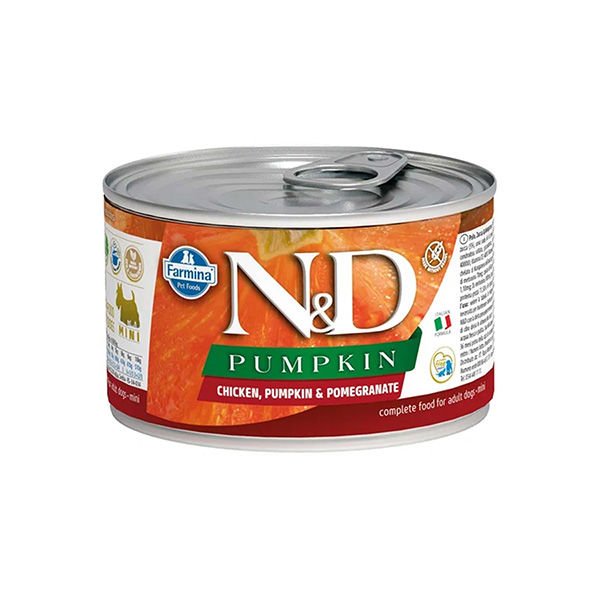 N&D Pumpkin Tavuklu ve Narlı Mini Irk Konserve Yaş Köpek Maması 140 Gr