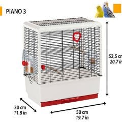 Ferplast Piano 3 Kanarya ve Finch Kuş Kafesi 50x30x52.5 Cm