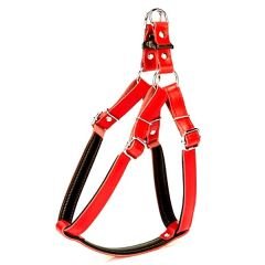 Doggie Fırstclass Deri Ronın Köpek Göğüs Tasması Large Kırmızı 2x55-65 Cm