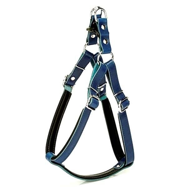 Doggie Firstclass Deri Ronin Köpek Göğüs Tasması Large Mavi 2x55-65 Cm