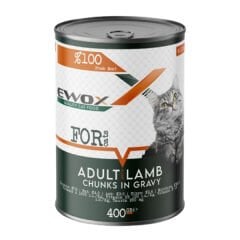 Ewox Tahılsız Kuzu Etli Parça Etli Yetişkin Kedi Konservesi 400 Gr