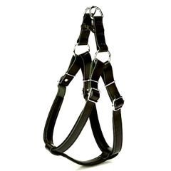 Doggie Fırstclass Deri Ronın Köpek Göğüs Tasması Xlarge Siyah 2,5x65-75 Cm