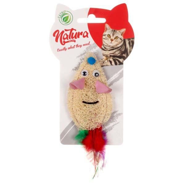 Natura Ptc-051 Doğal Tüylü Sünger Fare Kedi Oyuncağı 15 Cm